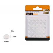 Trade Shop - Set 25pz Gommini Adesivi Protezione Pavimenti Trasparenti Rotondi 10x3.5mm 66093 -