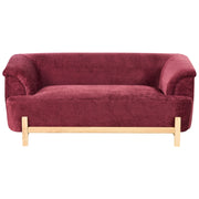 Divano a 2 posti imbottitura in poliestere gambe in legno soggiorno stile moderno bordeaux
