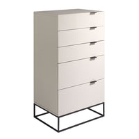 Chiffoniera legno grigio e acciaio nero