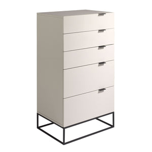 Chiffoniera legno grigio e acciaio nero