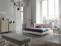 Chiffoniera legno grigio e acciaio nero