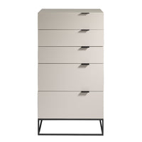 Chiffoniera legno grigio e acciaio nero