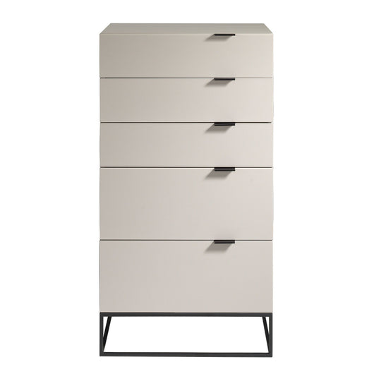 Chiffoniera legno grigio e acciaio nero