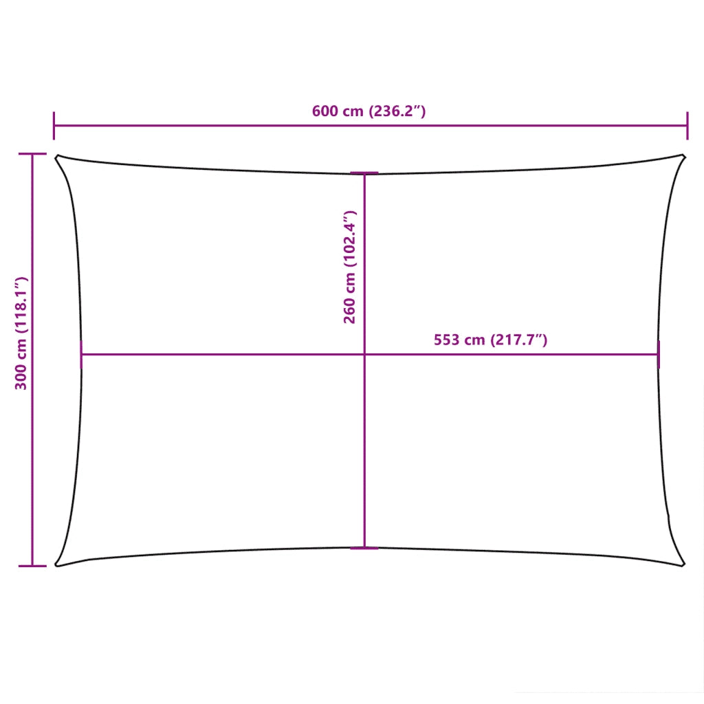 Parasole a vela | Telo Ombra | Vela da ombra Oxford Rettangolare 3x6 m Nero