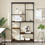 Libreria Rovere Fumo 99x35,5x176 cm Legno Multistrato e Acciaio 835411