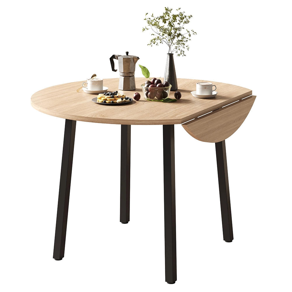 Tavolo pieghevole-Xylo-100x100cm rotondo metallo adatto piccoli spazi