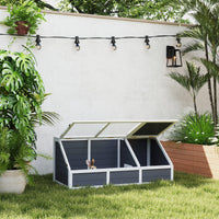 Casetta per Tartarughe di Terra 120x55x50A cm senza Fondo in Legno e Acciaio Grigio e Bianco
