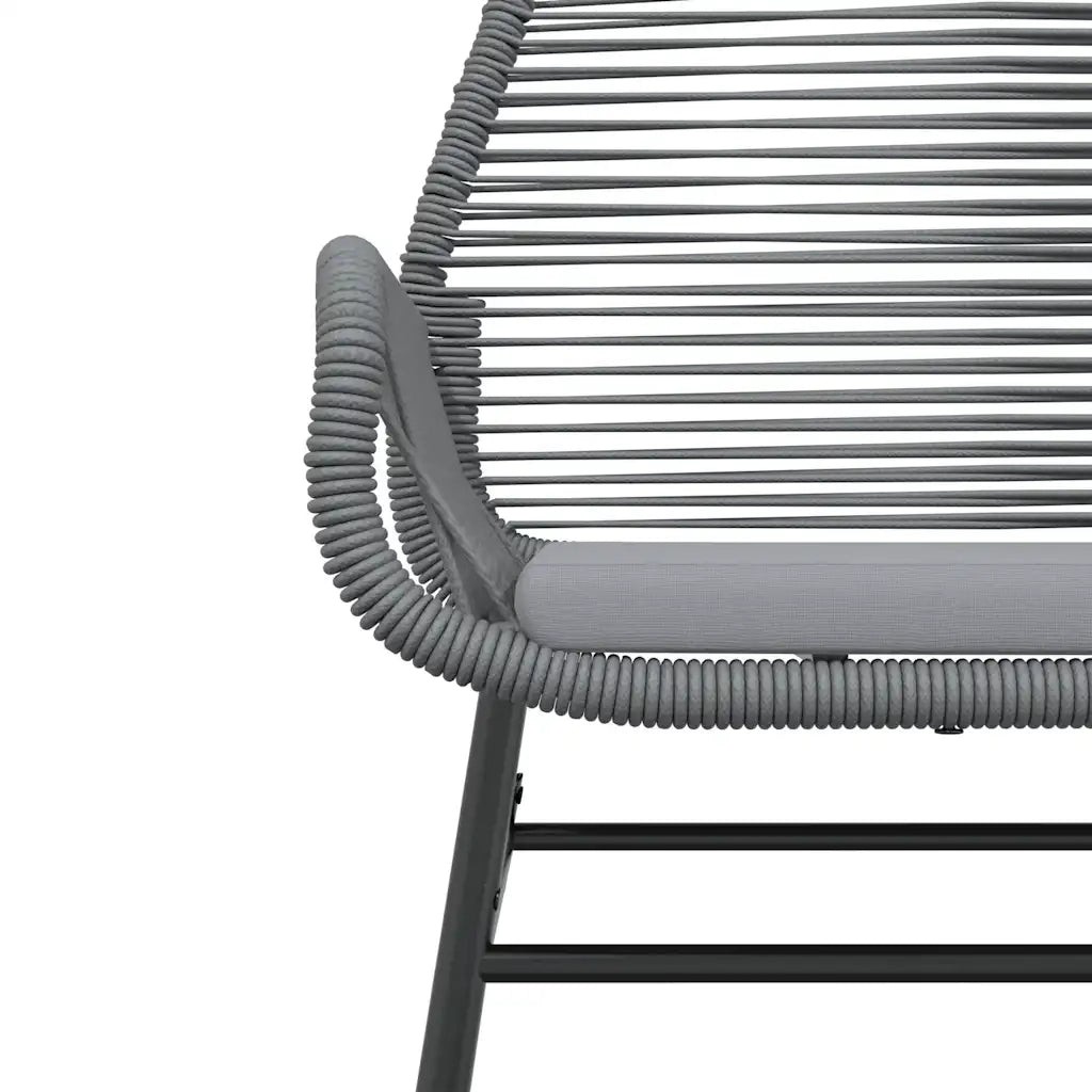 Set da Pranzo da Giardino 3 pz con Cuscini in Polyrattan Vetro