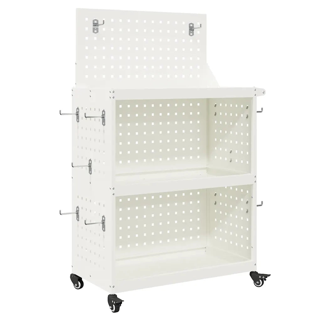 Carrello per Attrezzi con lo scaffale Bianco 65 x 35 x 111 cm CFW4466925