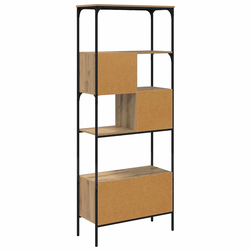 Libreria-Scaffale per Libri-Mobile di Stoccaggio Rovere artigianale 76 x 33 x 188,5 cm