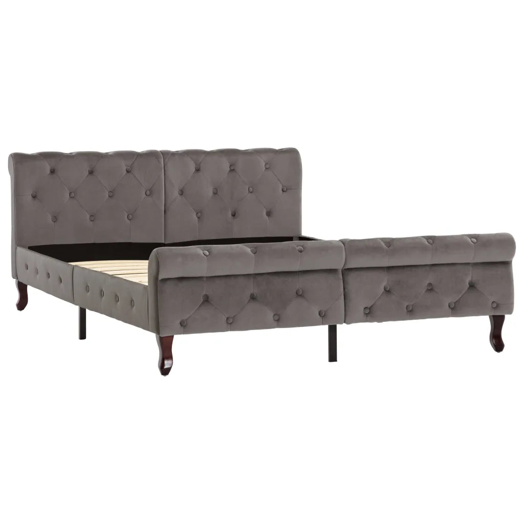 Giroletto-Struttura Letto Grigio in Velluto 140x200 cm 903577