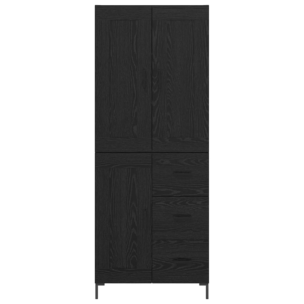 Credenza con cassetto 2 pcs Rovere Nero Legno multistrato 3416152