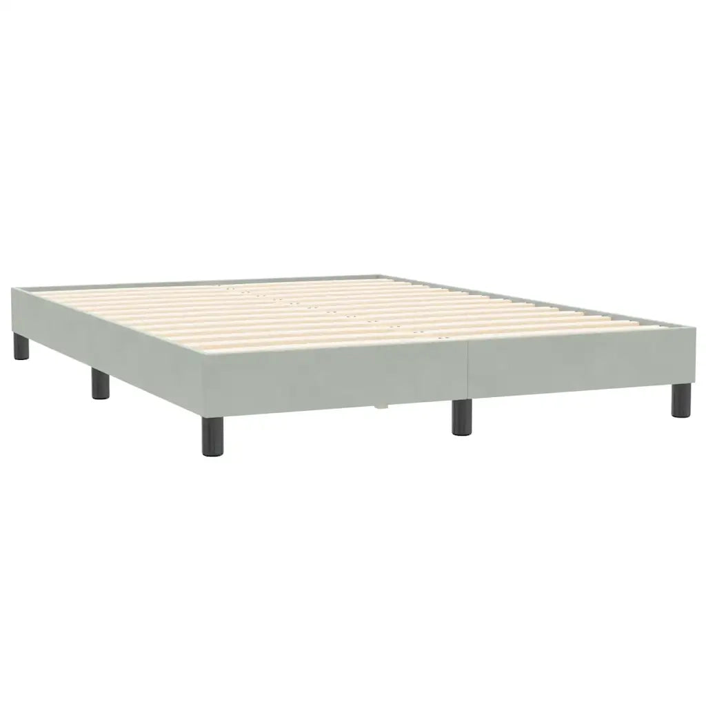 Letto a Molle con Materasso e LED Grigio Chiaro 160x210cm Velluto 3316695