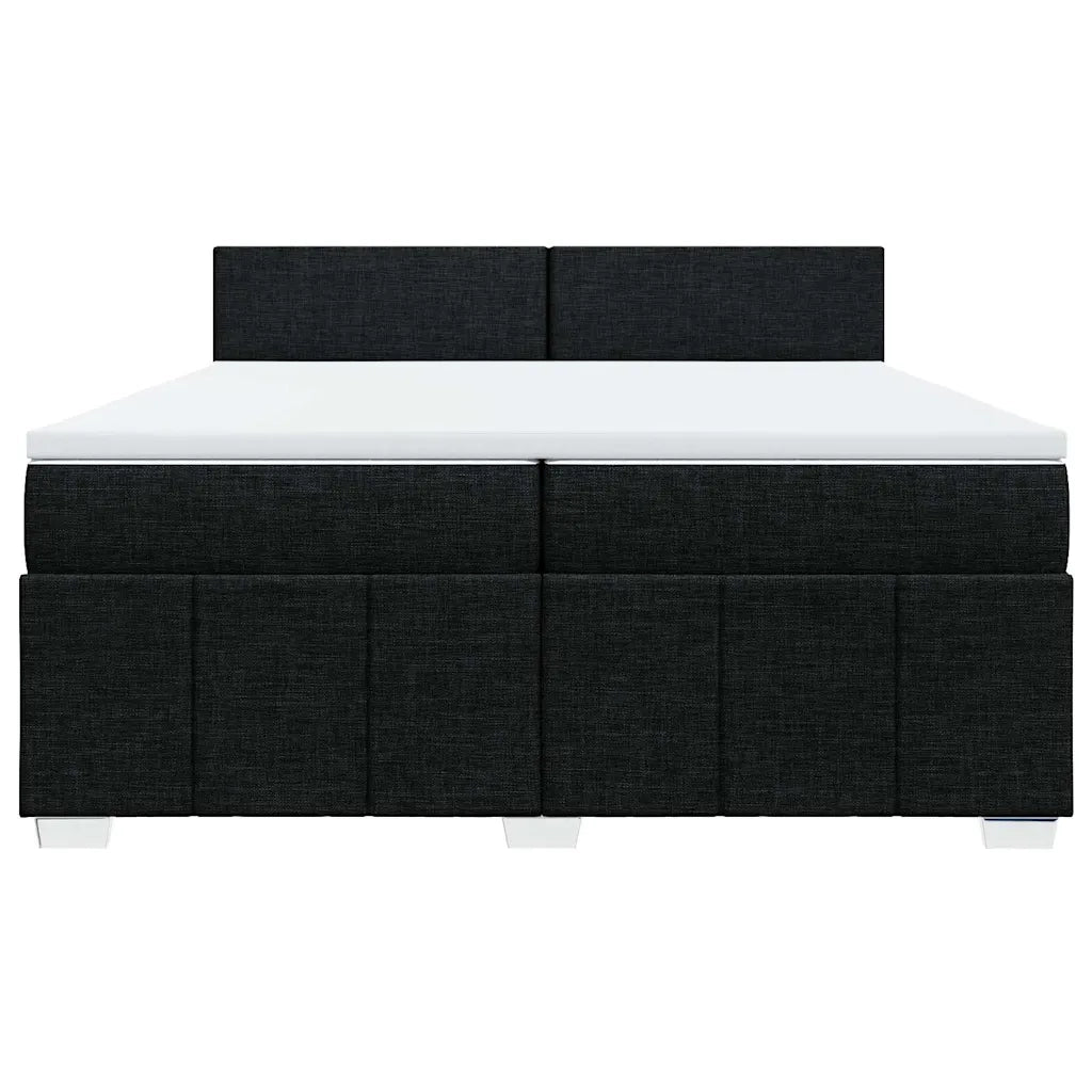 Giroletto a Molle con Materasso Nero 200x200 cm in Tessuto 3287170