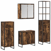 Set di mobili per il Bagno | Armadio da bagno Rovere fum¨¦ Legno multistrato