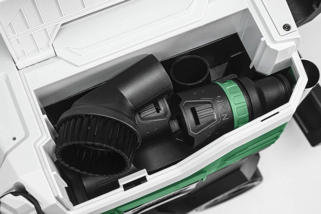 Aspirapolvere a umido e a secco - 1200 W, 30 L, classe M, compatto e leggero, pulizia manuale del filtro, presa per utensili elettrici, antistatico, ideale per cantieri e officine