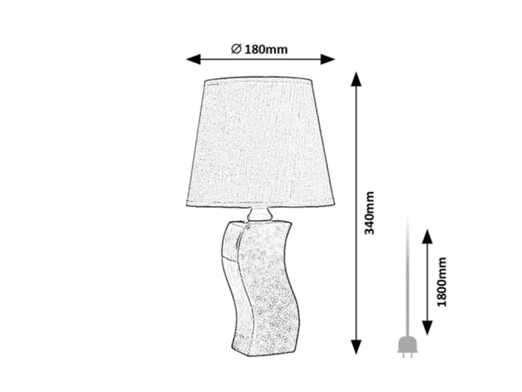 Lampada da tavolo Dayami ceramica grigio 1xE14 Rabalux