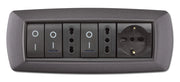 PLACCA LIFE LIVING PLAST GRIGIO CHIARO VULCAN 7P- ELETTROCANALI- 1,0 pz