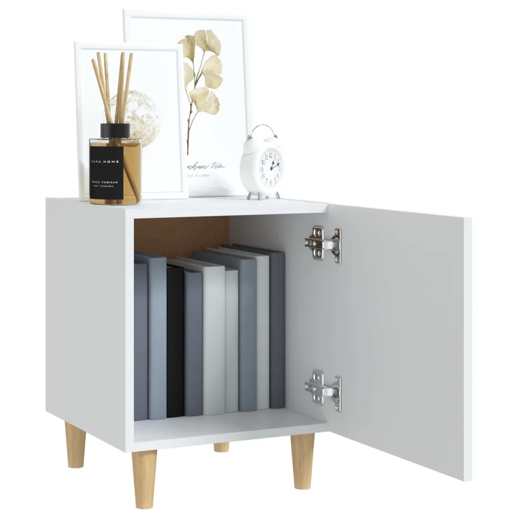 Comodini 2 pz-Set di 2 Tavolino da notte Bianchi in Legno Multistrato 889906