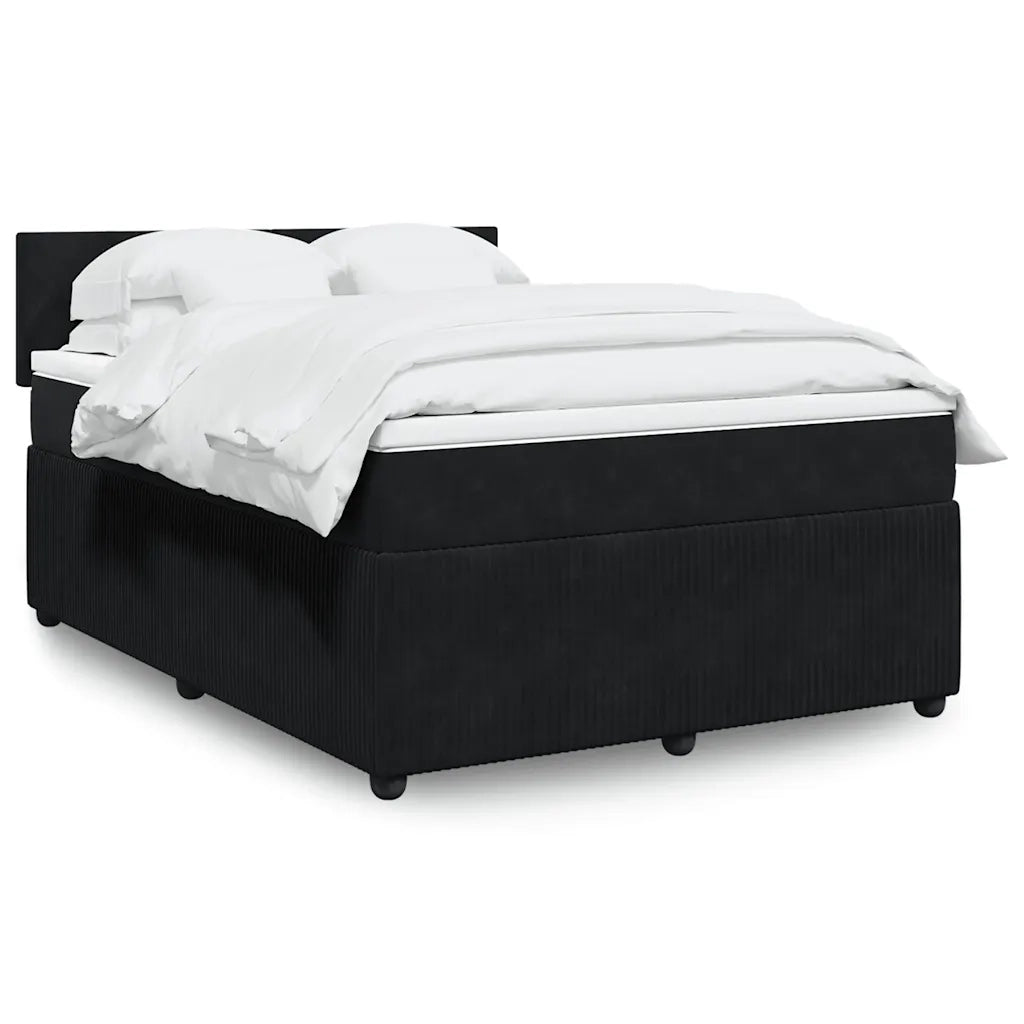 Giroletto a Molle con Materasso Nero 140x190 cm in Velluto 3287730