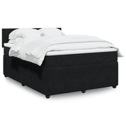 Giroletto a Molle con Materasso Nero 140x190 cm in Velluto 3287730