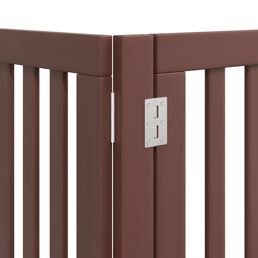 vidaXL Cancello Cani Porta Pieghevole Marrone 9 Pannelli 450cm Pioppo