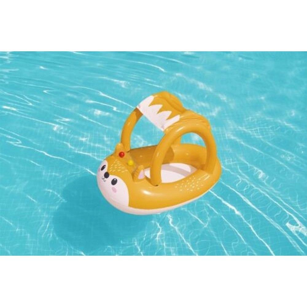 Trade Shop - Canotto Canottino Volpe Gonfiabile Bambini Con Parasole Mare Piscina 85x58cm 34168 -