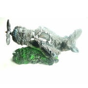 Trade Shop - Decorazione Per Acquario Rottame Aereo Con Elica Resina Pesci Acqua Ornamento -