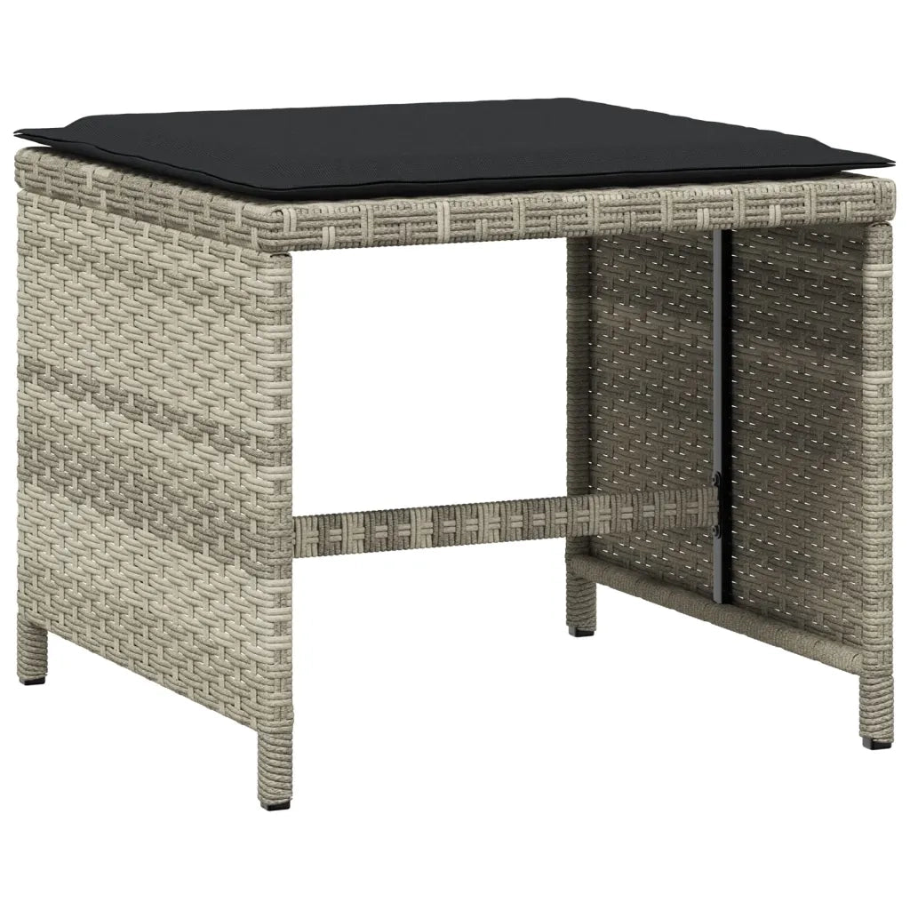 Set da Pranzo da Giardino 17pz con Cuscini Grigio in Polyrattan 3277954