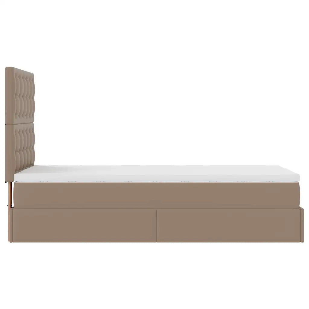 Letto Pouf con Materasso Cappucino 80x200 cm Similpelle 3312975