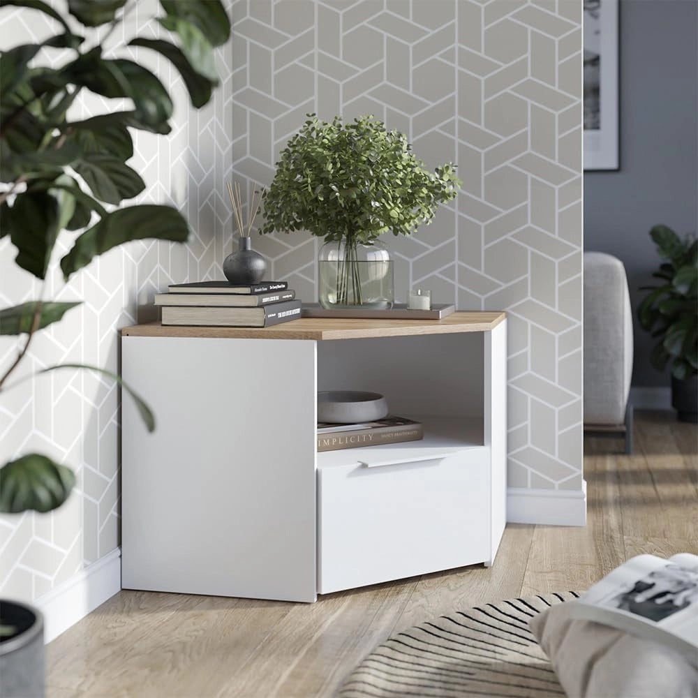 Mobile tv Wido, Bianco, 68 x 50 cm, adatto come supporto TV con ripiani aperti