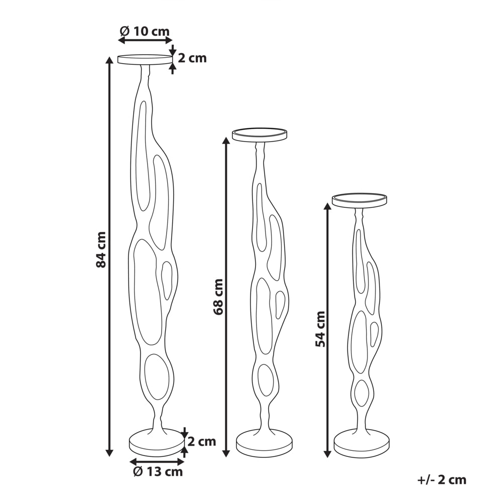 Set di 3 portacandele in metallo nero Tre misure di bastoncini per candele Moderno