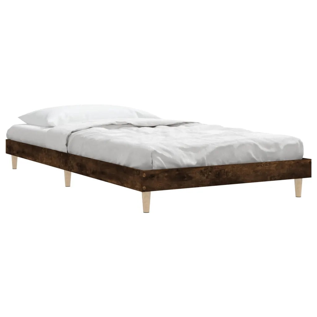 vidaXL Giroletto senza Materasso Rovere Fumo 90x190 cm in Truciolato