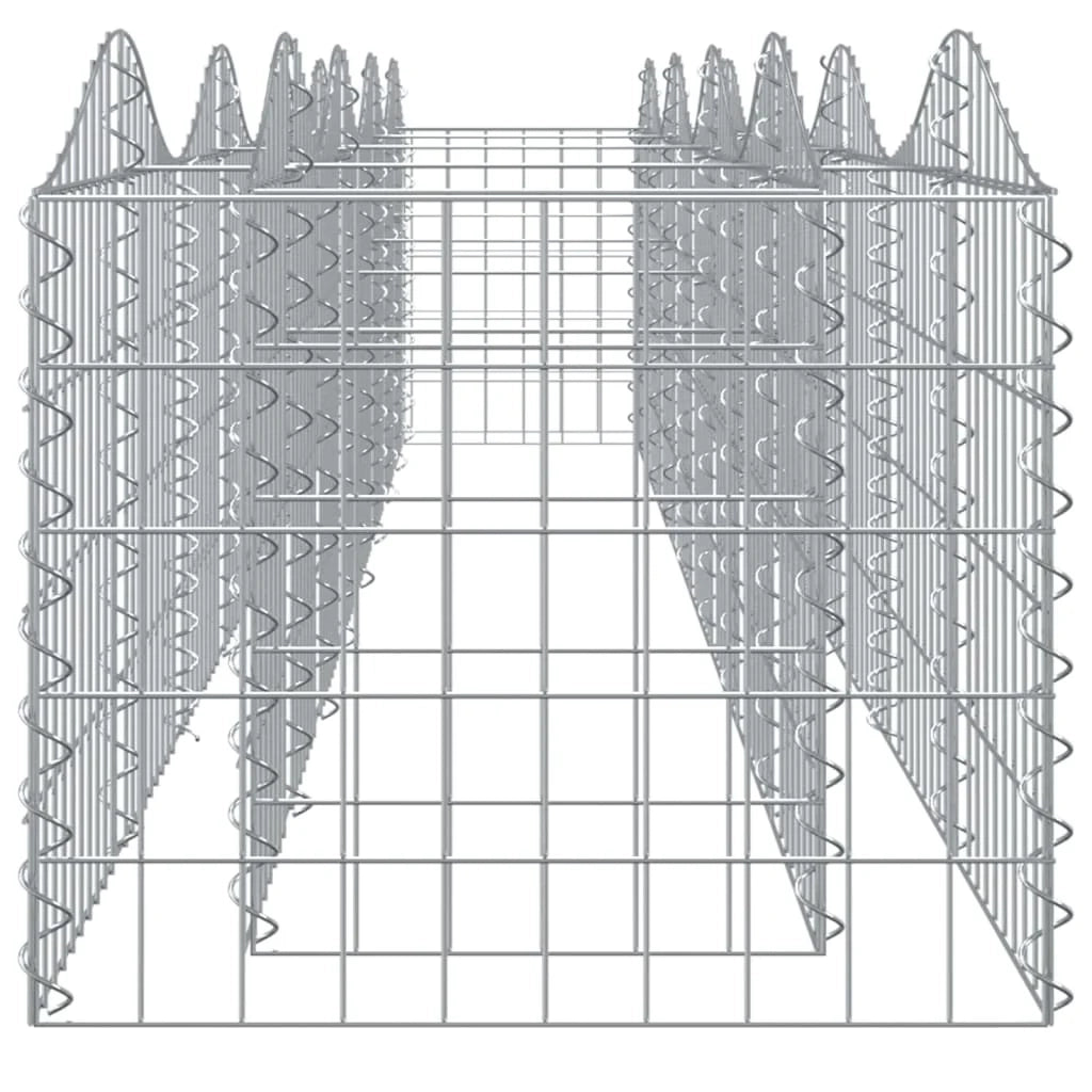 Gabbione rialzato ad arco 400 x 50 x 50 cm ferro zincato argento 02_0039937