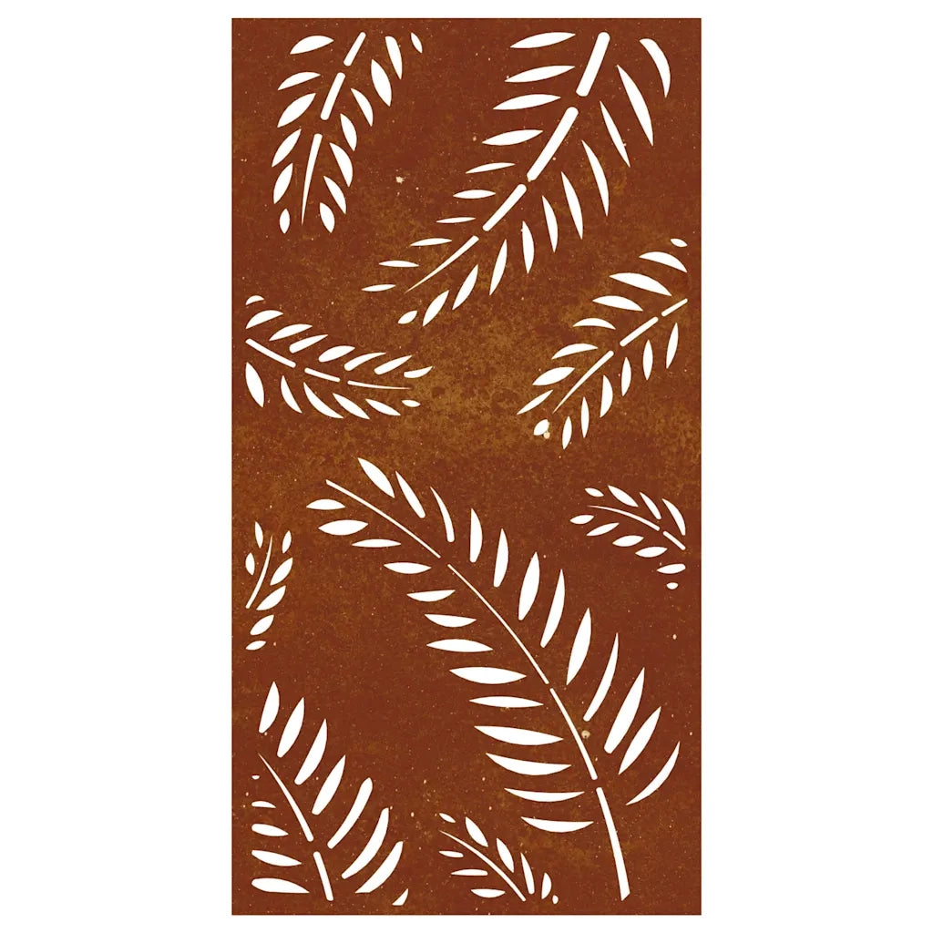 Decorazione Muro da Giardino 105x55 cm Foglia Acciaio Corten