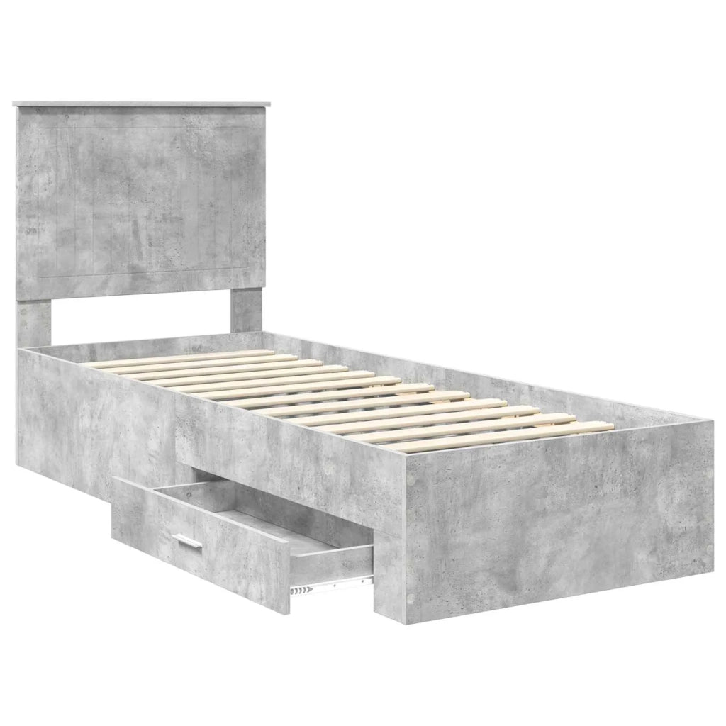 Struttura del letto Grigio Certo e Argento 70 x 190 cm
