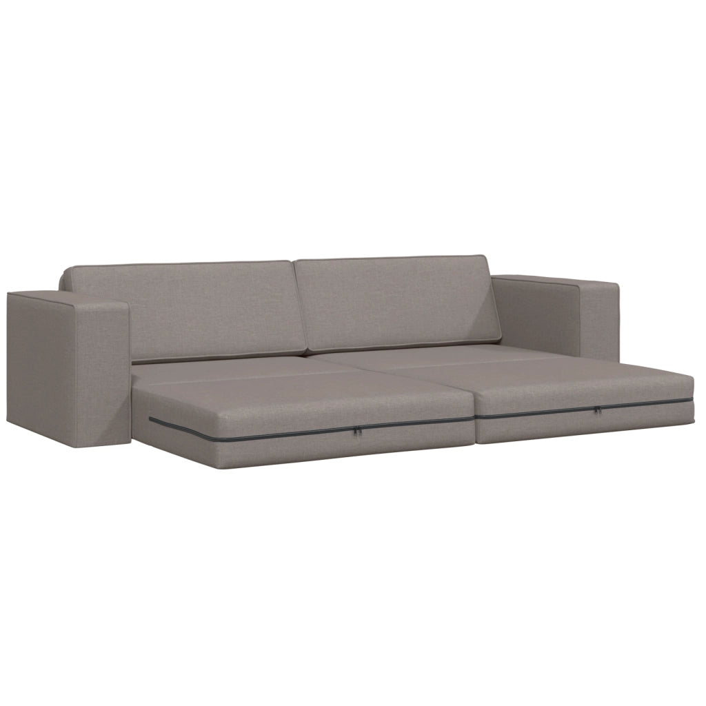 Divano Letto 2-in-1 Tortora 245x150x60.5 cm Tessuto