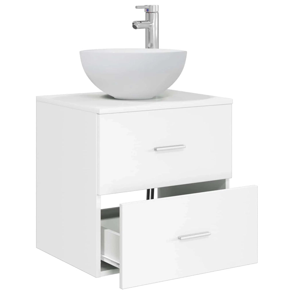 Mobiletto con Lavabo a Parete Bianco 49,5 x 35 x 63 cm 890254