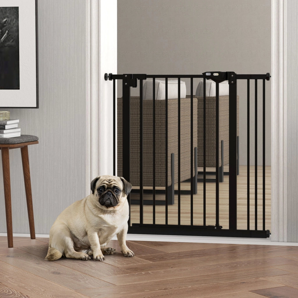 Cancello di Sicurezza per Cani ¨C Zephmum ¨C Nero, Metallico, 74-87 cm