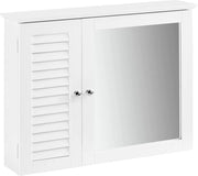 Cassa da bagno - Cassetto specchio - Cassetto da appendere con porta specchio - Bianco - 65 x 15 x 49 cm