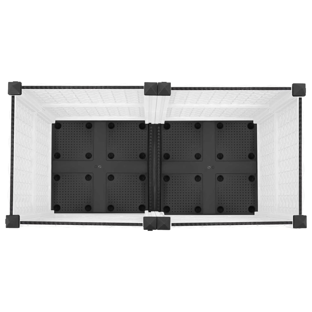 Vaso da Giardino con Ruote Bianco 80 x 40 x 48 cm PP 3422963