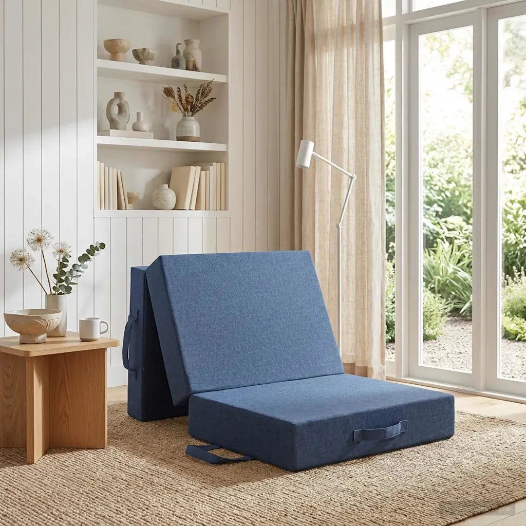 Divano Letto Pieghevole 75 x 63 x 45 cm Blu 900141