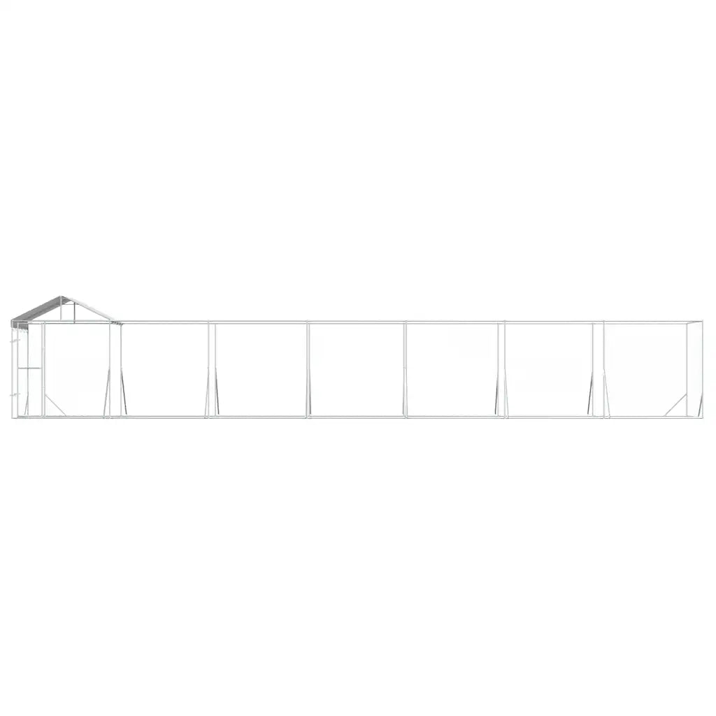 Cuccia Cani da Esterno Tetto Argento 14x2x2,5 m Acciaio Zincato 3190469