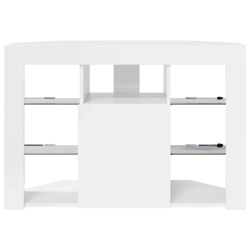 Mobile TV LED Angolare Bianco ad Alto Lucido 100x40x68cm