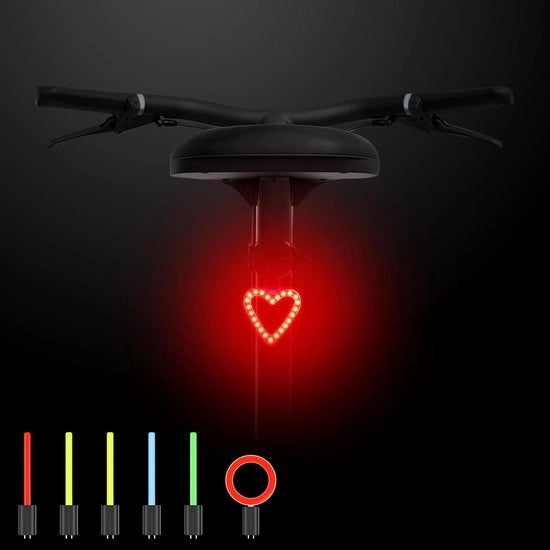 Pannellino per bicicletta - Pannellino LED per bicicletta ricaricabile - 7 modalità di illuminazione - 3 forme di pannellino - Duro - Anello e cintura - IP63 impermeabile - Accessori per bicicletta di illuminazione