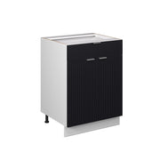 Vicco Mobiletto base per cucina Nero a righe 60 cm con cassetto, senza piano di lavoro