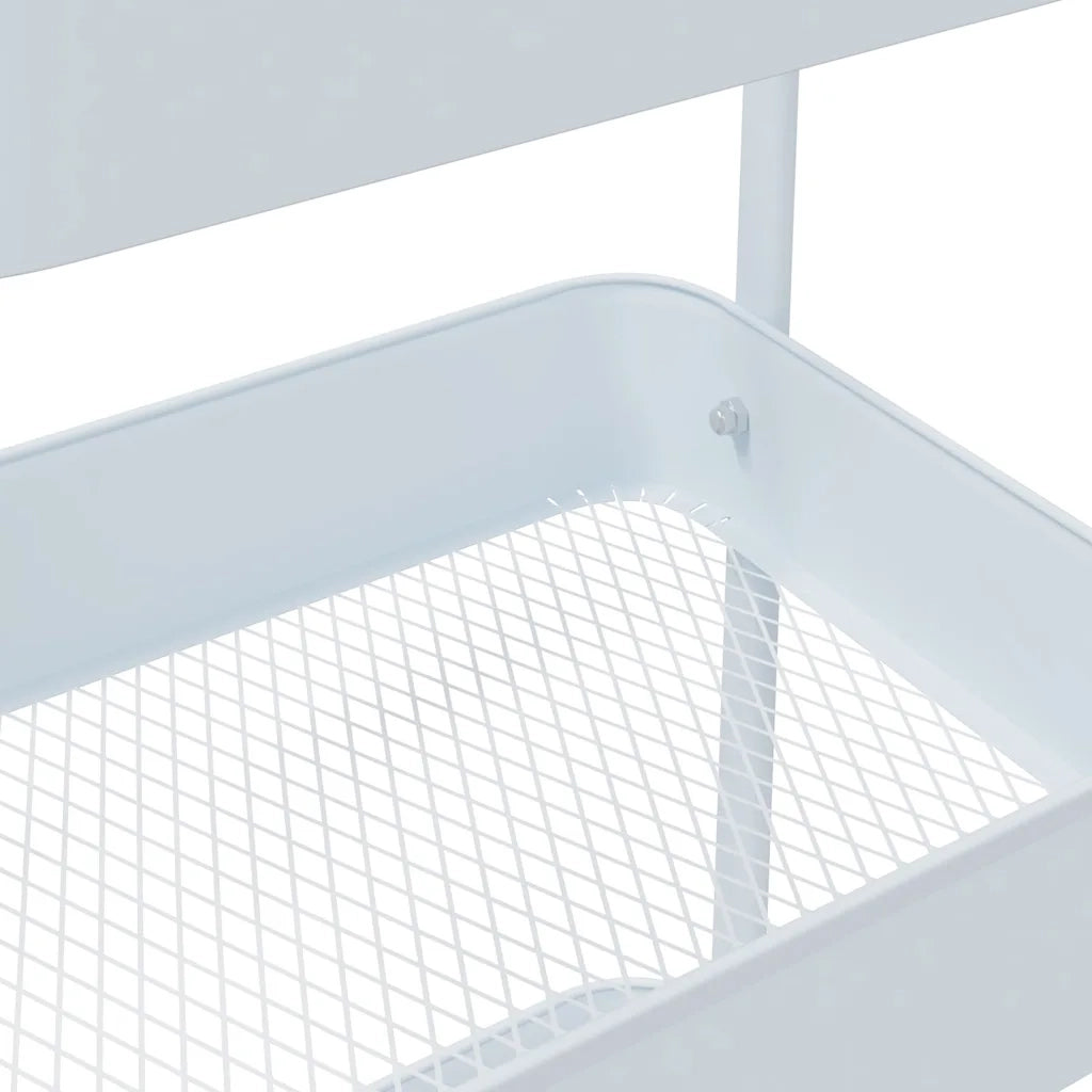 Carrello Portaoggetti a 3 Ripiani Bianco 42x41,5x77 cm Acciaio