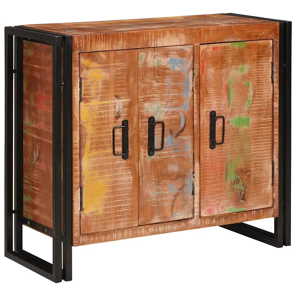 Credenza con porte Marrone Legno Recuperato Massello e Metallo 4104750