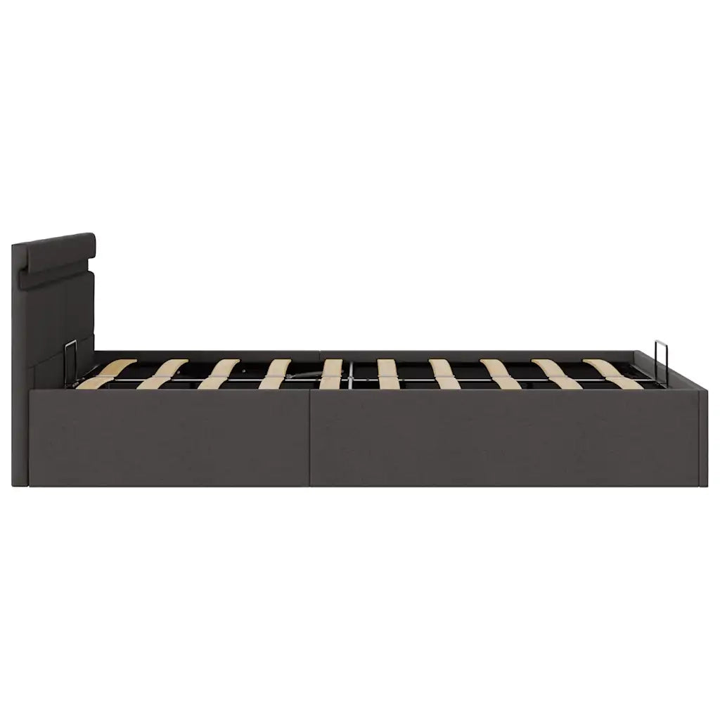 Giroletto con Contenitore e LED Grigio Scuro Tessuto 120x200 cm 285602