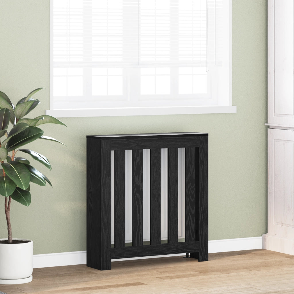 Copertura per Termosifoni Rovere Nero 78x20x82 cm Legno ingegnerizzato